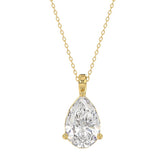 LADIES SOLITAIRE PENDANT 4CT PEAR DIAMOND 14K YELLOW GOLD