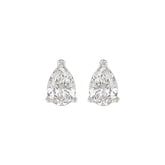 LADIES SOLITAIRE EARRINGS 2 1/2CT PEAR DIAMOND 14K WHITE GOLD