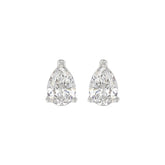 LADIES SOLITAIRE EARRINGS 2 1/2CT PEAR DIAMOND 14K WHITE GOLD