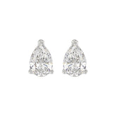 LADIES SOLITAIRE EARRINGS 4.00CT PEAR DIAMOND 14K WHITE GOLD