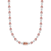 LADIES NECKLACE 15CT ROUND/PEAR/OVAL DIAMOND 14K WHITE/ROSE GOLD