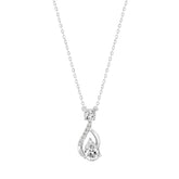 LADIES NECKLACE 1CT ROUND/PEAR DIAMOND 14K WHITE GOLD (CENTER STONE PEAR DIAMOND 3/4CT )