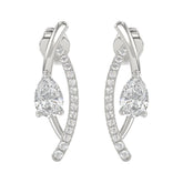 14K WHITE GOLD 1.00CT ROUND/PEAR DIAMOND LADIES EARRINGS