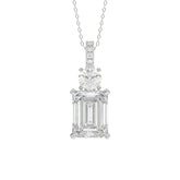 LADIES PENDANT 1 3/4CT ROUND/EMERALD DIAMOND 14K WHITE GOLD (CENTER STONE EMERALD DIAMOND 1 1/2CT)