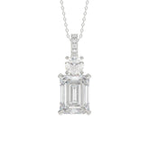 LADIES PENDANT 1 3/4CT ROUND/EMERALD DIAMOND 14K WHITE GOLD (CENTER STONE EMERALD DIAMOND 1 1/2CT)