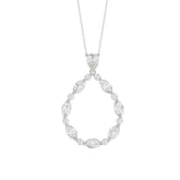 14K WHITE GOLD 2.00CT ROUND/MARQUISE/PEAR DIAMOND LADIES NECKLACE