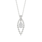 LADIES PENDANT 1 1/2CT ROUND/BAGUETTE/PEAR DIAMOND 14K WHITE GOLD