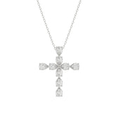 LADIES PENDANT WITH CHAIN 1 1/4CT PEAR DIAMOND 14K WHITE GOLD