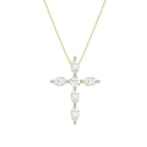 LADIES PENDANT WITH CHAIN 1 1/4CT ROUND/MARQUISE DIAMOND 14K YELLOW GOLD