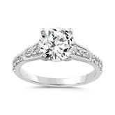 LADIES RING 2 1/4CT ROUND DIAMOND 14K WHITE GOLD (CENTER STONE ROUND DIAMOND 2.00CT)