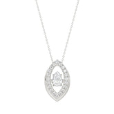 LADIES DANCING DIAMOND PENDANT WITH CHAIN 3/4CT ROUND/PEAR DIAMOND 14K WHITE GOLD (CENTER STONE PEAR DIAMOND 1/2CT)