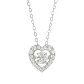 LADIES DANCING DIAMOND PENDANT WITH CHAIN 3/4CT ROUND DIAMOND 14K WHITE GOLD (CENTER STONE ROUND DIAMOND 1/2CT)