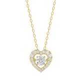 LADIES DANCING DIAMOND PENDANT WITH CHAIN 3/4CT ROUND DIAMOND 14K YELLOW GOLD (CENTER STONE ROUND DIAMOND 1/2CT)