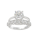 LADIES BRIDAL SET 4 1/10CT ROUND DIAMOND 14K WHITE GOLD (CENTER STONE ROUND DIAMOND 2 1/2CT)
