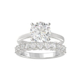 14K WHITE GOLD 4.00CT ROUND DIAMOND LADIES BRIDAL SET (CENTER STONE ROUND DIAMOND 3.00CT)