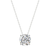 LADIES SOLITAIRE PENDANT WITH UNDER-PASS CHAIN 1 1/2CT ROUND DIAMOND 14K WHITE GOLD
