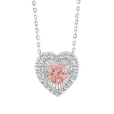 ETERNAL BLUSH COLLECTION 14K WHITE GOLD 1.00CT ROUND DIAMOND LADIES PENDANT (ROUND PINK)