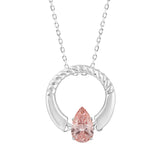 ETERNAL BLUSH COLLECTION 14K WHITE GOLD 1/2CT PINK PEAR DIAMOND LADIES PENDANT WITH CHAIN
