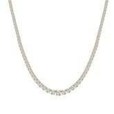 14K YELLOW GOLD 7.00CT ROUND DIAMOND LADIES TENNIS NECKLACE