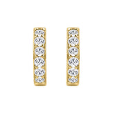 10K YELLOW GOLD 1.00CT ROUND DIAMOND LADIES HOOP EARRING