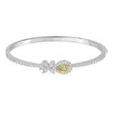 1K WHITE GOLD 2 1/2CT ROUND/PEAR/MARQUISE DIAMOND LADIES BANGLE