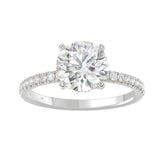 14K WHITE GOLD 2 1/4CT ROUND DIAMOND LADIES RING (CENTER STONE ROUND DIAMOND 2CT)