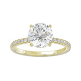 14K YELLOW GOLD 2 1/4CT ROUND DIAMOND LADIES RING (CENTER STONE ROUND DIAMOND 2CT)