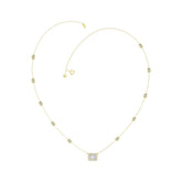 14K YELLOW GOLD 2 1/4CT ROUND/EMERALD DIAMOND LADIES NECKLACE