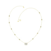 14K YELLOW GOLD 2 1/4CT ROUND/EMERALD DIAMOND LADIES NECKLACE