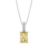 14K WHITE GOLD 1 1/3CT ROUND/YELLOW RADIANT DIAMOND LADIES PENDANT WITH CHAIN