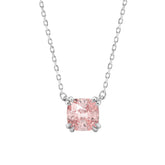 ETERNAL BLUSH COLLECTION 14K WHITE GOLD 1.00CT CUSHION PINK DIAMOND LADIES NECKLACE