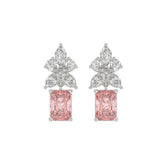 ETERNAL BLUSH COLLECTION 14K WHITE GOLD 3.00CT PEAR/MARQUISE/PINK RADIANT DIAMOND LADIES EARRINGS