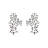 14K WHITE GOLD 1 1/2CT ROUND/MARQUISE/PEAR/HEXAGON STEP CUT LADIES EARRINGS
