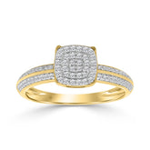 10K YELLOW GOLD 1/5CT ROUND DIAMOND LADIES RING