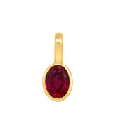 10K YELLOW GOLD 1.00CT OVAL RUBY DIAMOND LADIES PENDANT