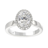 14K WHITE GOLD 2 1/4CT ROUND/OVAL DIAMOND LADIES RING