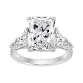14K WHITE GOLD 6 1/4CT ROUND/RADIANT/PEAR/TRAPEZOID DIAMOND LADIES RING (CENTER STONE RADIANT DIAMOND 5CT)