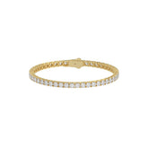 14K YELLOW GOLD 5.00CT ROUND DIAMOND MEN'S TENNIS BRACELET