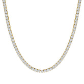 14K YELLOW GOLD 12.00CT ROUND DIAMOND MEN'S NECKLACE
