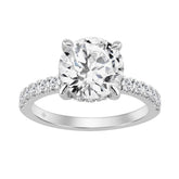 14K WHITE GOLD 3 1/2CT ROUND DIAMOND LADIES RING (CENTER STONE ROUND DIAMOND 3CT)