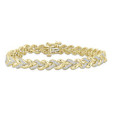 STERLING SILVER YELLOW 1/3CT ROUND DIAMOND LADIES BRACELET