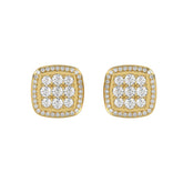 10K YELLOW GOLD 3/4CT ROUND DIAMOND LADIES EARRINGS