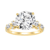 14K YELLOW GOLD 4 1/2CT ROUND/MARQUISE DIAMOND LADIES RING (CENTER STONE ROUND DIAMOND 4CT)