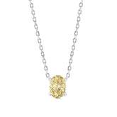 14K WHITE GOLD 1.00CT YELLOW OVAL DIAMOND LADIES NECKLACE