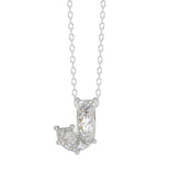 10K WHITE GOLD 7/8CT FANCY CUT ALPHABET DIAMOND LADIES PENDANT WITH CHAIN