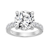 14K WHITE GOLD 6.00CT ROUND DIAMOND LADIES RING (CENTER STONE ROUND DIAMOND 5.00CT)