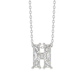 14K WHITE GOLD 1 1/3CT FANCY CUT ALPHABET DIAMOND LADIES PENDANT WITH CHAIN