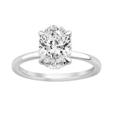 14K WHITE GOLD 2.00CT OVAL/ROUND DIAMOND LADIES RING (CENTER STONE OVAL DIAMOND 2CT)
