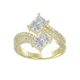 14K YELLOW GOLD 2 1/4CT ROUND/RADIANT DIAMOND LADIES RING (CENTER STONE RADIANT DIAMOND 2CT)