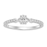 Elegant 10K White Gold Oval Diamond Engagement Ring For Women 3/8 Ct Round & Oval Diamonds 1/4Ct Oval Center Stone (Color F-G -Clarity Vs1/Vs2)